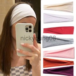 Bandana Vrouwen Hoofdband Effen Kleur Brede Tulband Twist Gebreid Katoen Sport Yoga Haarband Twisted Geknoopt Headwrap Winter Haaraccessoires x0628