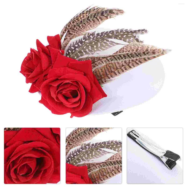 Bandanas Femme Robe Chapeaux Épingle À Cheveux Fascinators Mariage Tea Party Flanelle Blanche À La Mode Habillé Miss