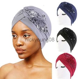 Bandana Vrouwen Glans Zilver Goud Knoop Twist Tulband Hoofdbanden Cap Herfst Winter Warm Hoofddeksels Casual Streetwear Vrouwelijke Moslim Indiase Hoeden x0628