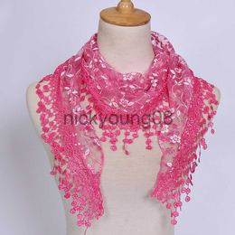 Bandanas Femmes Triangle Écharpe pour Église Prière Châle Brodé Dentelle Voile Floral Gland Voiles Mantilles pour l'Église Pendentif Écharpe x0628