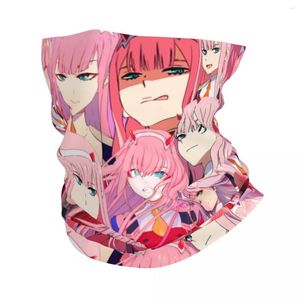 Bandanas Zero Two Anime Collage Neck Gaiter mujeres hombres a prueba de viento invierno Darling In The Franxx Bandana bufanda para ciclismo