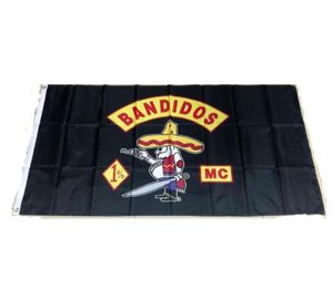 Bandidos mc 3x5ft Vlaggen 100D Polyester Banners Binnen Buiten Levendige Kleuren Hoge Kwaliteit Met Twee Messing Ringetjes7092695