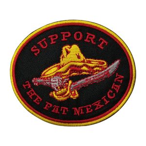 Bandidos Support The Fat Mexican bordado Iron On Patch MC Biker Motorcycle para chaqueta Envío gratis