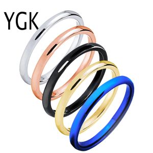 Bandas Anillos de boda de compromiso de 2 mm para mujeres Anillo de tungsteno clásico para hombres Regalo de cumpleaños Anillos de aniversario Joyería de fiesta Envío directo