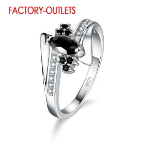 Bandas 925 STERLING Silver Needle Engagement Ring Fashion Jewely Style Classic Crystal Prong Settoming Women Girls Al por mayor