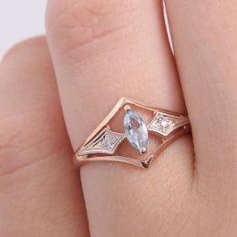 Groupes Caoshi Fashion Design Blue Zirconia Finger Ring Femal Engagement Party Party Accessoires Élégants bijoux pour la cérémonie de mariage
