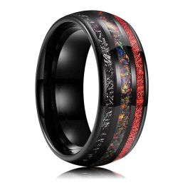 Bands mode 8 mm Black Tungsten Carbide Ring pour hommes Band de mariage Dome Band Incru