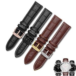 Bandes pour marque en cuir véritable noir sangles taille 12mm 14mm 15mm 16mm 18mm 19mm 20mm 21mm 22mm 24mm Bracelet Bracelet H240330