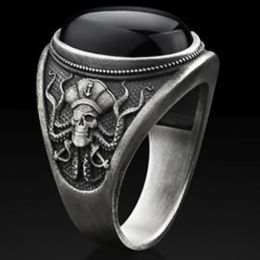 Banden Goth Pirate Skeleton Octopus Ring voor mannen Women 2023 Unieke retro zwart zirkoon punk vrouwelijke motorfiets ringen feestjuwelen geschenken