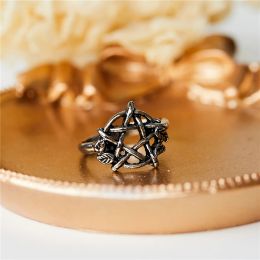 Groupes gothiques pentagram vignes anneau anneaux de doigt vintage pour femmes accessoires de bijoux amulet wiccan