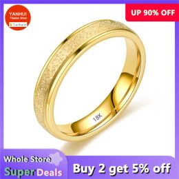 Groupes de haute qualité 4 mm simple gise givrée mode Golden Ring masculin et féminin couple exclusivité Band de mariage en gros MSR18