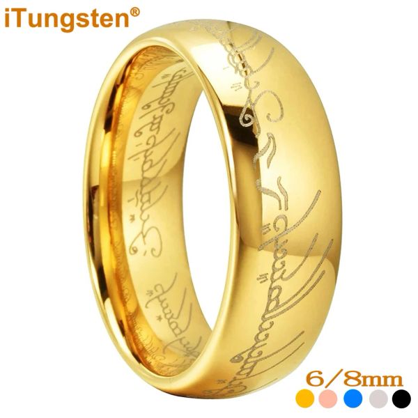 Groupes itungsten 6 mm 8 mm anneau de carbure de tungstène de mode pour hommes