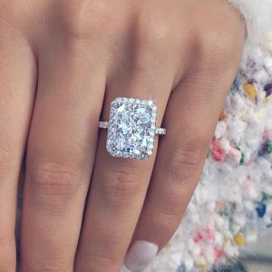 Groupes Luxury Princess Wedding Ring Band for Women Engagement Rings Coup Natural Zircon Bridal Jewelry Anniversary Girl Gift