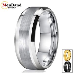 Bandes MenBand Bijoux Mode 6mm 8mm Je T'aime Bague De Mariage En Tungstène Avec Finition Brossée Et Bord Poli Confort Fit