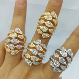 Bandas MISSVIKKI MONACO Diseño de lujo Crossover Anillos apilables para mujeres Cubic Zircon Engagement Dubai Naija Finger Bridal
