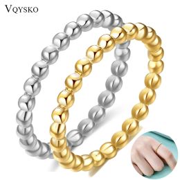 Bandes nouvelles perles minces anneau d'ondulation à eau pour femmes modes en acier inoxydable bijoux minimaliste simple anneaux de cadeaux de fête perlées accessoires