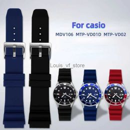 Bandes bracelet Sile 22mm pour CASIO espadon plongée MDV-106 MDV-107 MTP-VD01D efr-303l bracelet Orange vert poignet H240330