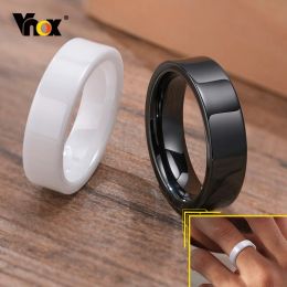 Bandes vnox bandes de mariage de base anneaux en céramique pour hommes femmes, anneaux en céramique de style simple avec un accessoire d'anniversaire de surface lisse