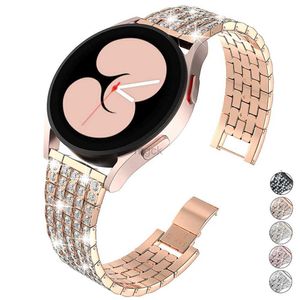 Bands Watch Bling Diamond Smart Watch Band Straps EST para Samsung Huawei Phones Galaxy Active 2 3 Gear S2 Watchband Bracelet Bands 240308