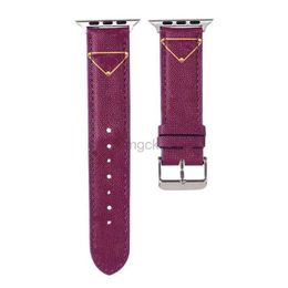 Bands Watch Designer Fashion Watchbands Swcbands pour Watch Band Iwatch 7 6 5 4 3 2 groupes Luxury Pu Leather Stracts Bracelet Lettre 240308