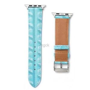 Bands Bekijk Fashion Watchband -band voor horlogeband Iwatch 4 5 6 SE 7 -serie Go Designer Leather Leather Leder Smart Straps 240308