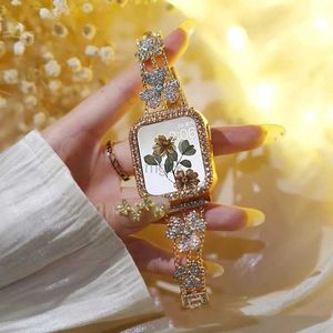 Bands kijken luxe merkband voor horlogeband horloges riemband voor iWatch 8 7 6 5 4 se ultra 2 ultra9 pols horlogeband diamant Galaxy 20 240308