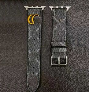 Banden kijken Luxury merk Watch Band MM Flower Leather Watchs Strap polsbandje voor IWatch 8 7 6 5 4 SE Ultra 2 Designer modemerk metal armband Watchband 240308