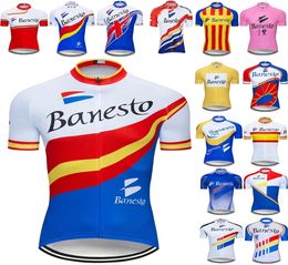 Banesto Team Pro Cycling Jersey Mtb Ropa Ciclismo Mens Femmes Summer Cycling Maillot Bike Jersey Wear 2202266273606
