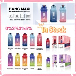 BANG 15000 Rookwolken BANG BOX 12000 Rookwolken Wegwerpvape Bangvapes Puff 12K Oplaadbare 650mAh-batterij 23ml Voorgevulde peulenkarren 0% 2% 3% 5% 10 smaken Aardbeienijs