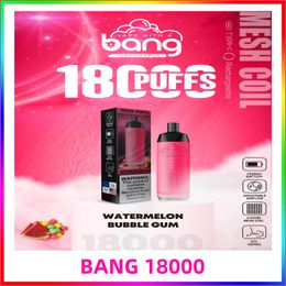 Bang 18000 Puffs 18000 Verstelbare luchtstroom 0,6oHm Mesh Coil 650 MAH Batterij DTL Vapen Crazvapes