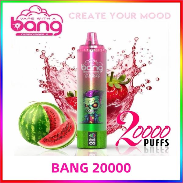 Bang 20000 Puffs E-liquide Capacité de 25 ml de batterie Capacité de batterie 850mAh Puffes 20000 Type C Charge Bang 15000 Puffs Bang Box