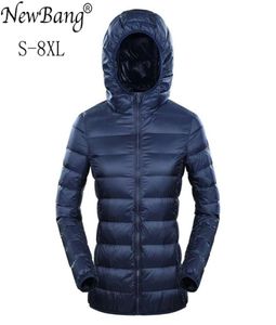 Bang 7xl 8xl Plus taille down veste femme Hooded ultra léger plume hiver mince couches de vent de vent 2201066782916