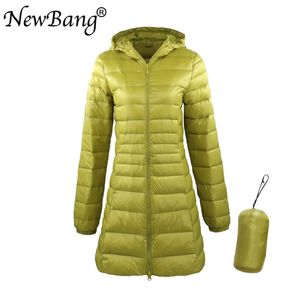 Bang 8XL manteau Long chaud pour femme avec sac de rangement Portable veste Ultra légère pour femme pardessus longueur hanche