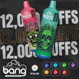 Bang bar 12000 Vape desechable jugo puff 12000 puff pluma enorme 12k puff 20 ml cartuchos precargados batería recargable bobina de malla dispositivos bangbox 20 sabores