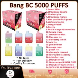 Original Bang BC 5000 Puffs Bars Disposable Vape Pen E cigarettes 13ml Pre filled Pods Cartridge 650mAh Rechargeable Battery 5% Bang 5000 5K VS 30cm Type C Charging