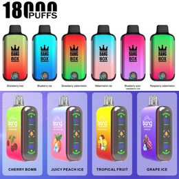 Bang Box 18000 Puff 9K 18k Vapes desechables Pen E Cigarrillo 0% 2% 3% 5% Vaporizador Recarga Bobina de malla Vape Pen se envía un día 18000puffs 28 ml Cartuchos precargados Pod