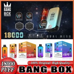 Bang box 18000 Rookwolken wegwerp E-sigaretten 26 ml voorgevulde pod 850mAh oplaadbare batterij smart screen vs bang box 18k king