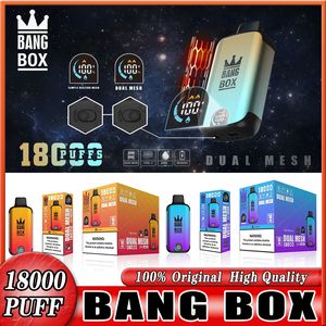 Bang box 18000 Puffs cigarettes électroniques jetables 26 ml dosette pré-remplie 850 mAh batterie rechargeable écran intelligent vs bang box 18k king