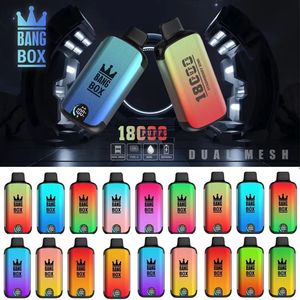 Knal doos 18000 Puffs Wegwerppen 26 ml voorgevulde patroon oplaadbare batterij Puff 18K Smart scherm Juice Dual Mesh Coil vs Puff 15k 20K Puff 12000 12000 12k 15000 9K Bar