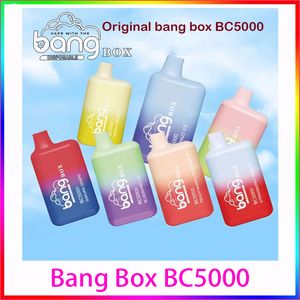 Bang Box 5000 vape desechable recargable Conjunto individual Capacidad 13 ml Batería 650 mah Material plástico silicio metal Característica malla bobina explosión