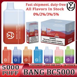 Bang Box 5000 Bladerdeeg 5000 Wegwerp E-sigaretten BC Elf Bang Sigaret Vape elfbar BC5000 Rookwolken Wegwerp Vapes Pen Apparaat 5K 650mAh 11ml -Gevulde Cartridge Pod Bar