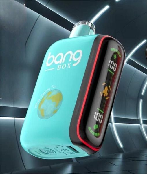 Bang Box 9000 bouffées en mode Pulse et Bang Box 18000 bouffées en mode régulier Vape jetable 28 ml préchargé 650 mAh rechargeable Affichage intelligent bouffée 18k