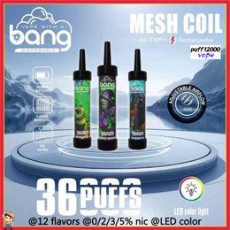 Bang Box Big Puffs 36K Puff 36000 Puffs Vape Authentic Vapers Authentic de 40 ml Cigarrillos electrónicos recargables E-Liquid 0% 2% 3% 5% 12 Color
