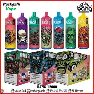 Bang Box Puff 12000 12K Puffes Vape Vape Authentic Elf Box Vapers Mesh Bobine Cigarettes électroniques rechargeables 0% 2% 3% 5% 12 FLAVORS Système de stylo