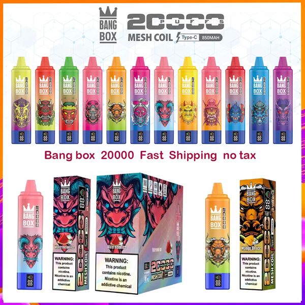 Bang Box Puff 20000 20K Puffs desechables E cigarrillos 0% 2% 3% 5% 35 ml de malla e-liquid bobina recargable vape vs fumot randm 15k bocanadas de 12 colores vapor
