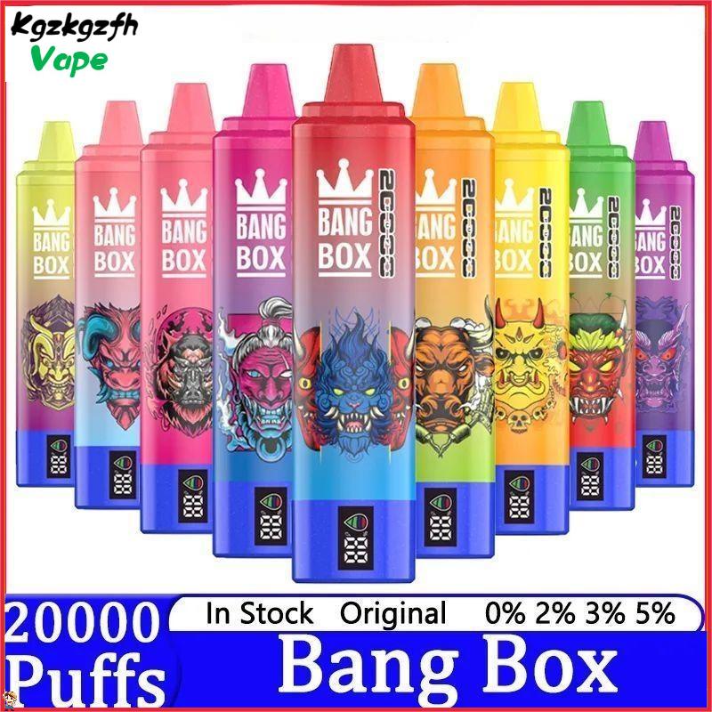 Bang Box Puff 20000 engångscigaretter 0% 2% 3% 5% 35 ml E-vätskan Mesh Coil laddningsbar vape vs fumot r och m 15k puffs 12 färger VAPER LED VAPES