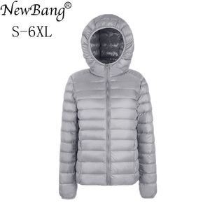 Bang Marque grande taille 6XL femmes manteau en duvet Plus Ultra léger doudoune femmes léger Portable coupe-vent Parka 210916