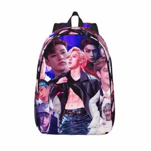 Bang Chan Mochila Boy Girl K Pop Boy Mochilas suaves Poliéster Kawaii Bolsas escolares Trekking Mochila personalizada Regalo de Navidad 31zP #