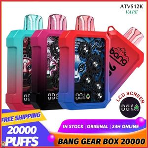 BANG Deuice Puff 20000 E Sigaretten Kit LCD -scherm 20K Puffen Wegwerp PAPE PENS MESH SPOIL Oplaadbaar 500 mAh Batterij Vapers 0% 2% 3% 5% 12 Kleuren Vaporizers