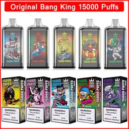 Bang King 15000 Puffs Vape jetables E Cigarettes 25ml Pod prérempli 650mah Batterie rechargeable 0/2/3/5% 12 saveurs
